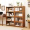 4-Tier Wicker Bookcase with Doors Perfect for Study Room or Living Room